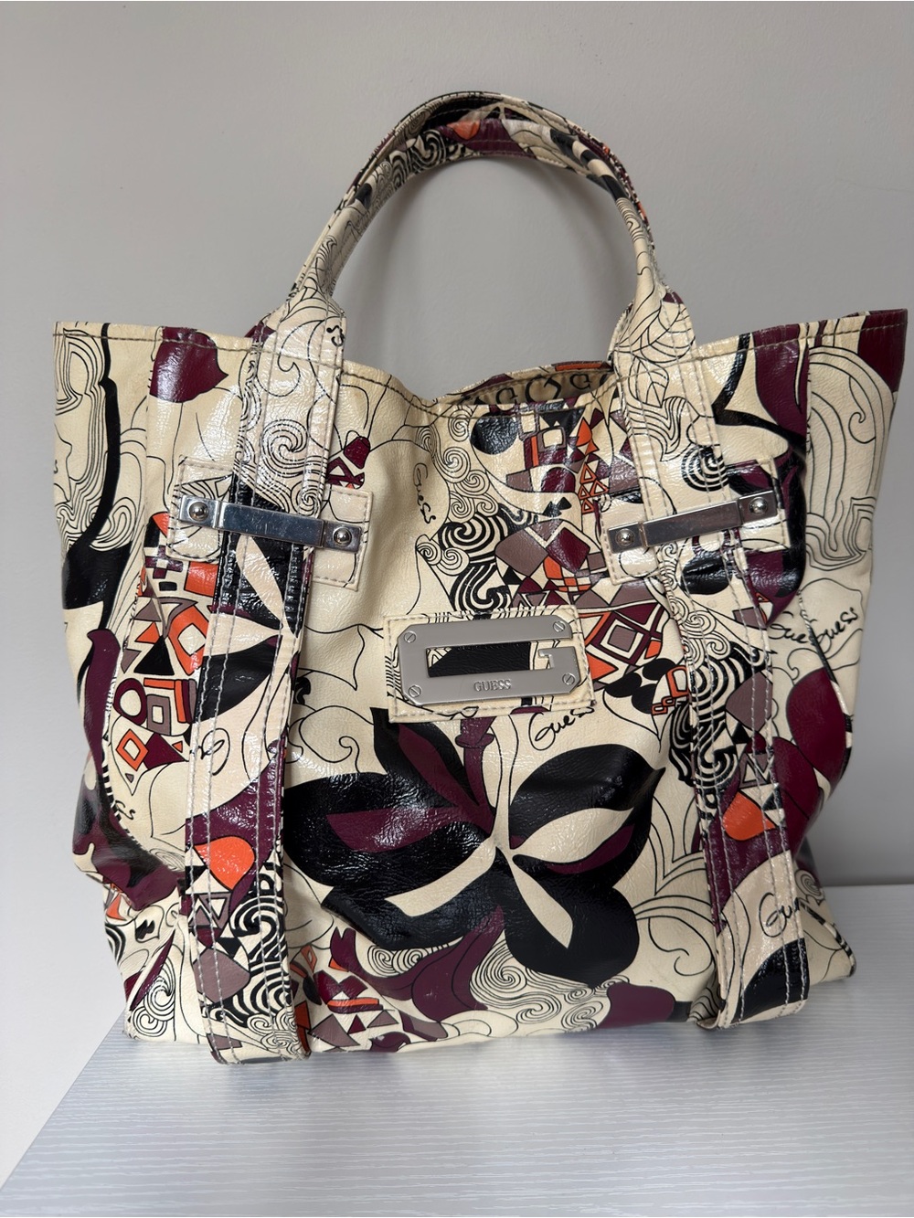 GUESS Y2K Oversized Graphic Shoulder Tote